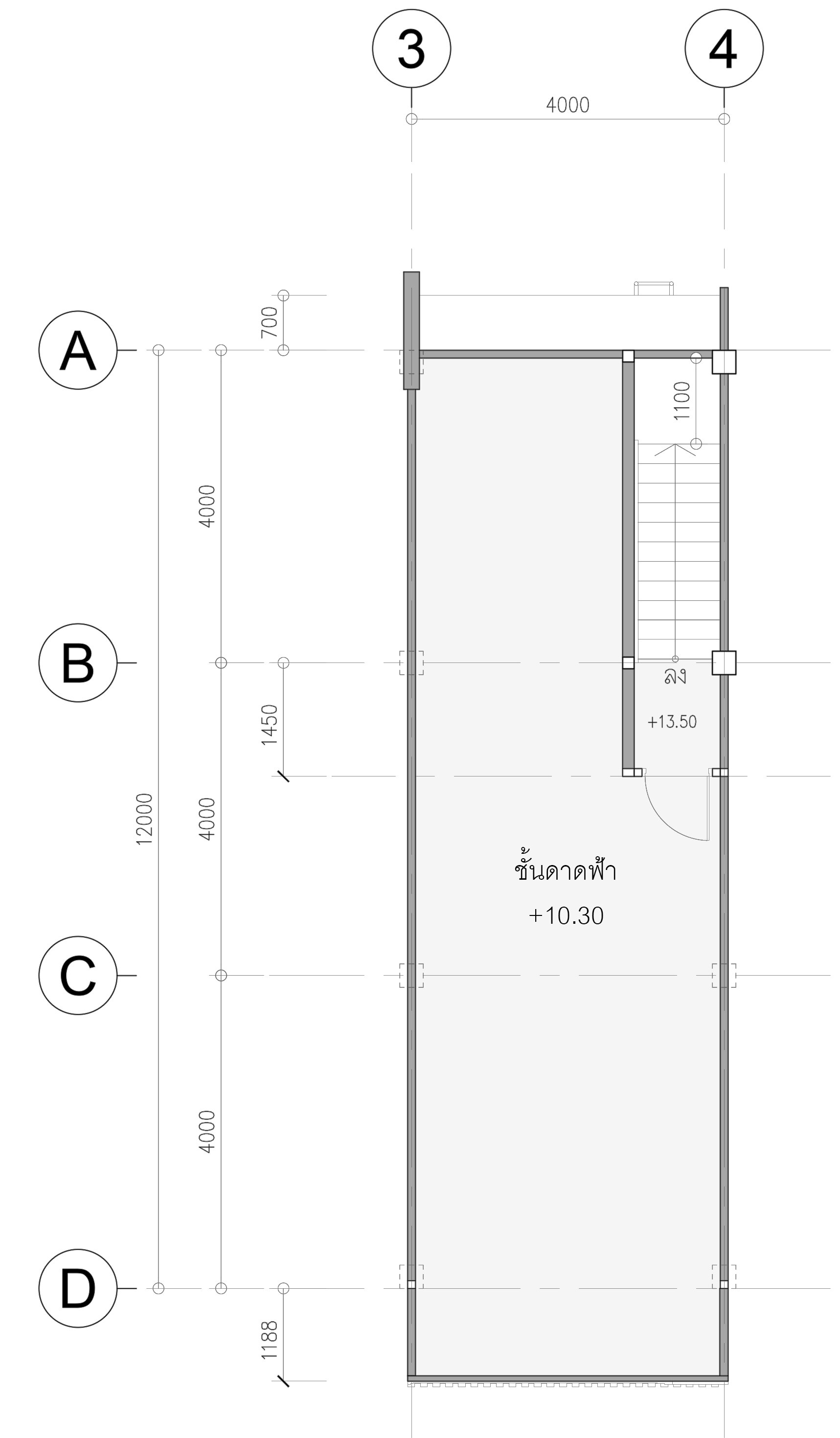 Office roof-deck plan showing the stair access and open terrace
